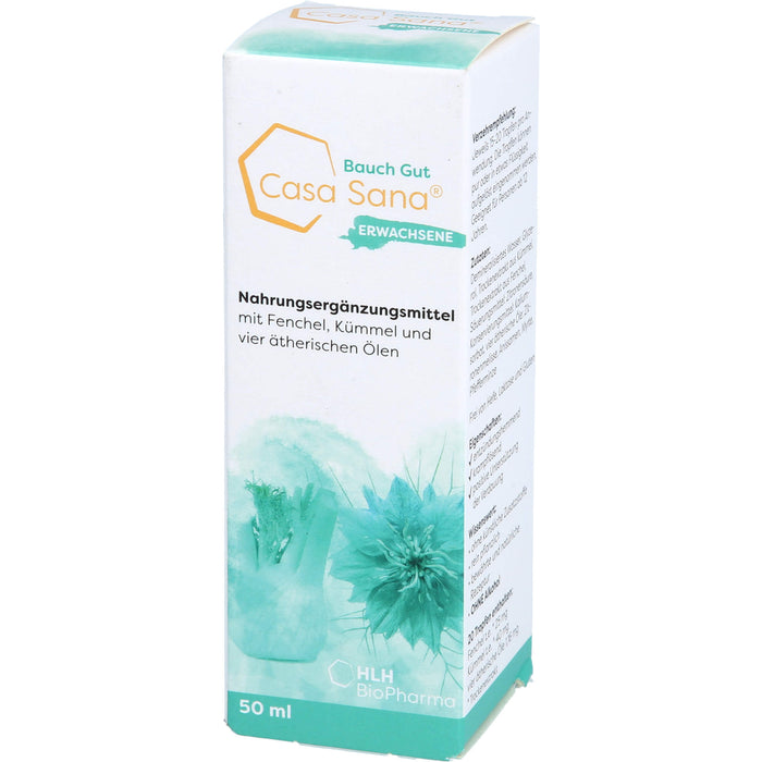 Casa Sana Bauch Gut Lösung Pflanzenextrakte für einen entspannten Bauch für Erwachsene, 50 ml Lösung