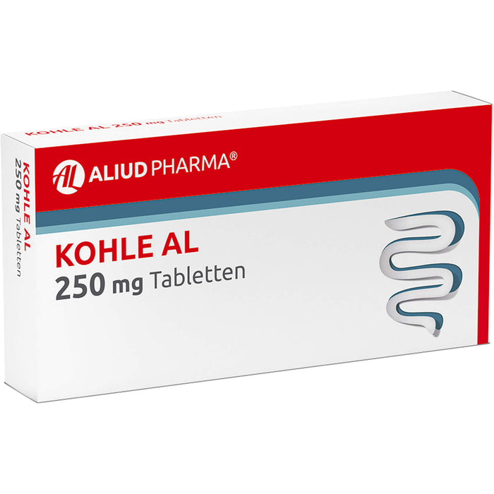 Kohle AL 250 mg Tabletten bei Durchfall, 20 St. Tabletten