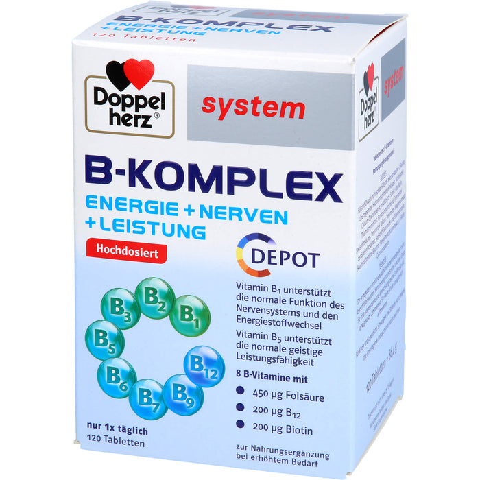 Doppelherz system B-Komplex Tabletten Energie + Nerven + Leistung, 120 St. Tabletten
