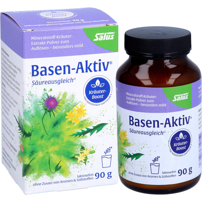 Salus Basen-Aktiv Mineralstoff-Kräuterextrakt-Pulver für Säureausgleich, Energie und Regeneration, 90 g Pulver
