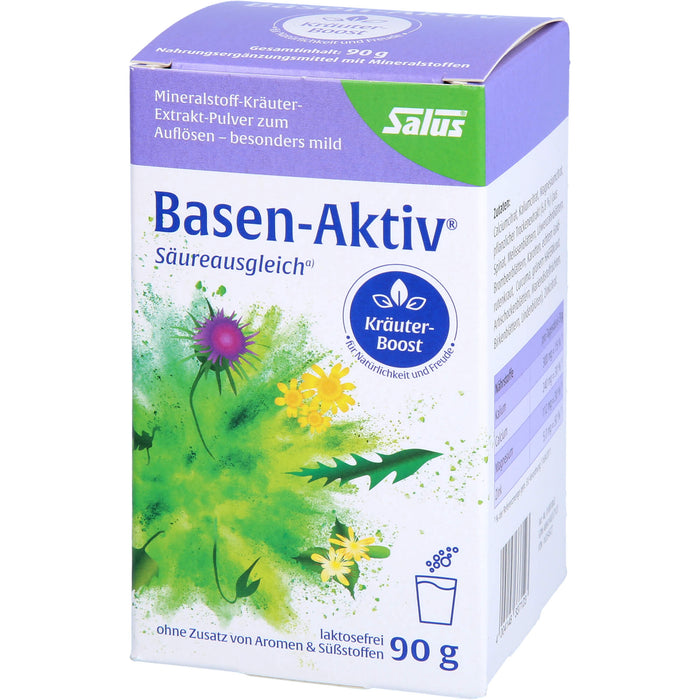 Salus Basen-Aktiv Mineralstoff-Kräuterextrakt-Pulver für Säureausgleich, Energie und Regeneration, 90 g Pulver