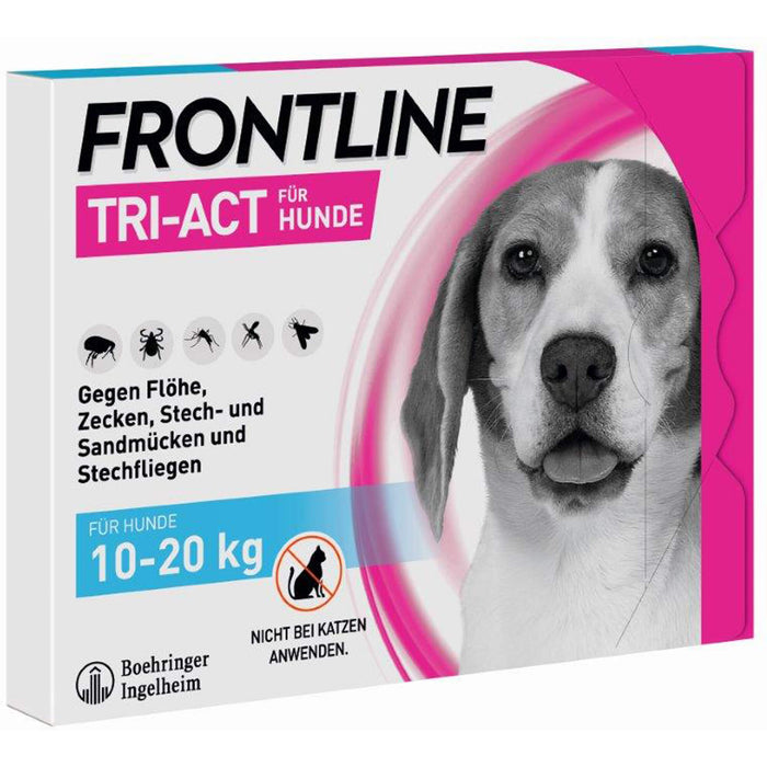 FRONTLINE Tri-Act Lösung gegen Zecken, Flöhe und fliegende Insekten beim Hund (10-20 kg), 3 St. Einzeldosisbehältnisse