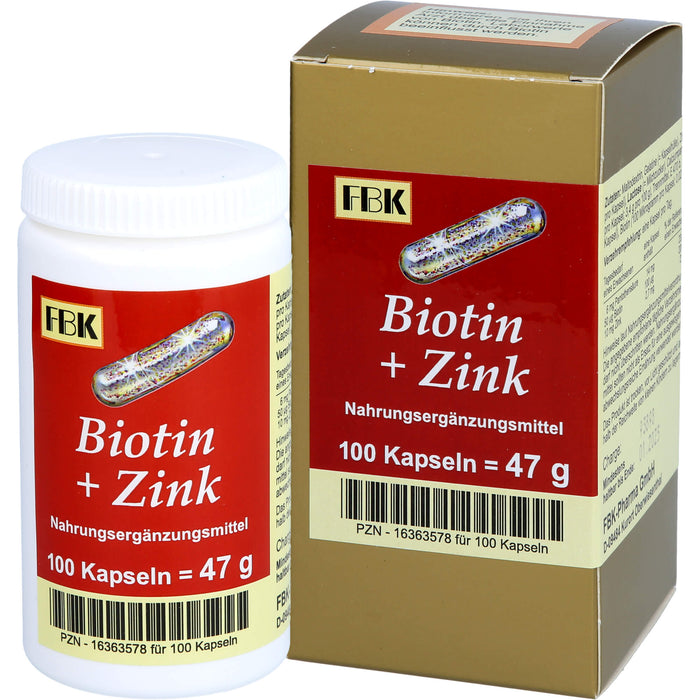FBK Biotin + Zink Kapseln, 100 St. Kapseln