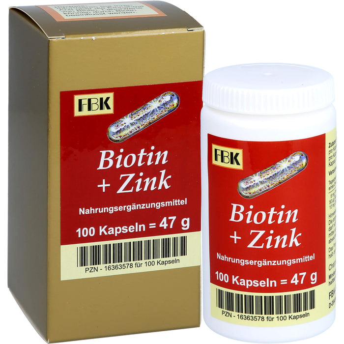 FBK Biotin + Zink Kapseln, 100 St. Kapseln