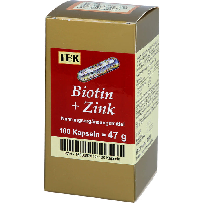 FBK Biotin + Zink Kapseln, 100 St. Kapseln