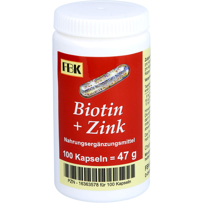 FBK Biotin + Zink Kapseln, 100 St. Kapseln