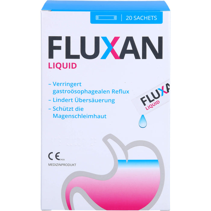 Fluxan Liquid Sachet verringert gastroösophagealen Reflux und lindert Übersäuerung, 20 St. Beutel