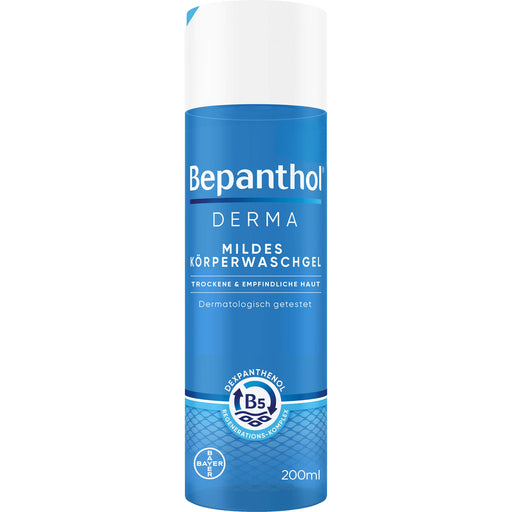 Bepanthol Derma mildes Körperwaschgel für empfindliche und trockene Haut, 200 ml Gel