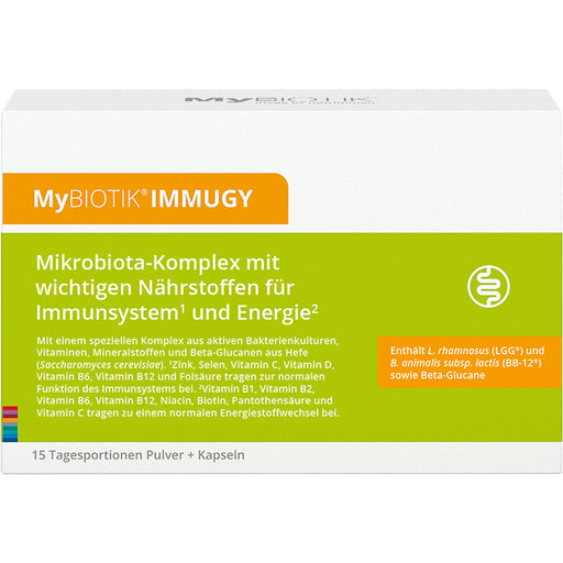 MyBIOTIK IMMUGY Kombipackung mit Pulver und Kapseln für Immunsystem und Energie, 15 St. Portionen