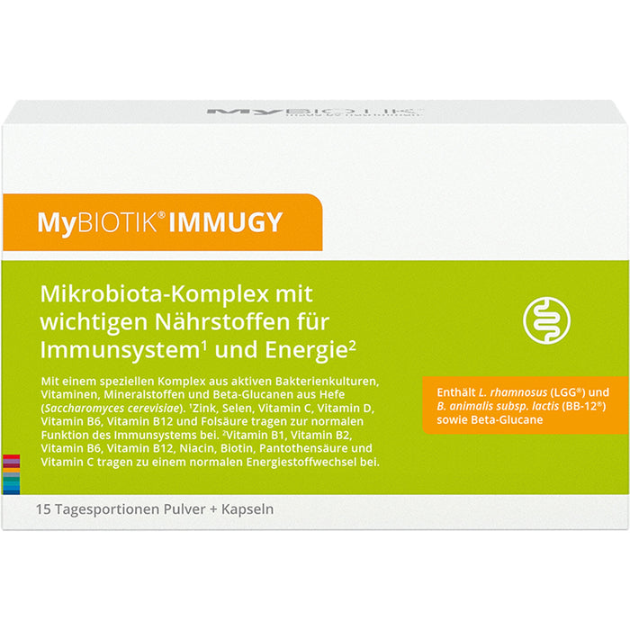 MyBIOTIK IMMUGY Kombipackung mit Pulver und Kapseln für Immunsystem und Energie, 15 St. Portionen