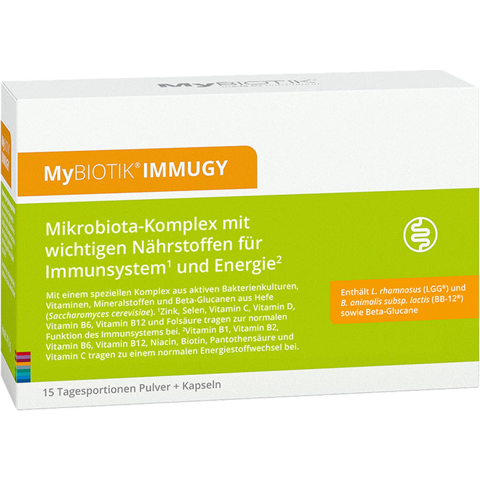 MyBIOTIK IMMUGY Kombipackung mit Pulver und Kapseln für Immunsystem und Energie, 15 St. Portionen