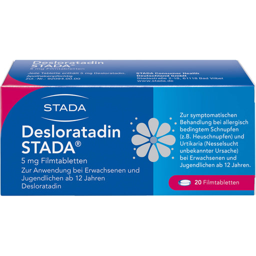 STADA Desloratadin 5 mg Filmtabletten bei allergisch bedingtem Schnupfen, 20 St. Tabletten