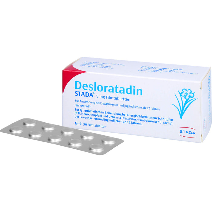 Desloratadin STADA 5 mg Filmtabletten zur symptomatischen Behandlung allergischer Erkrankungen, 50 St. Tabletten