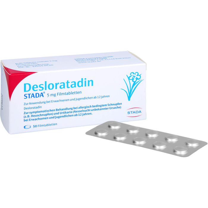 Desloratadin STADA 5 mg Filmtabletten zur symptomatischen Behandlung allergischer Erkrankungen, 50 St. Tabletten