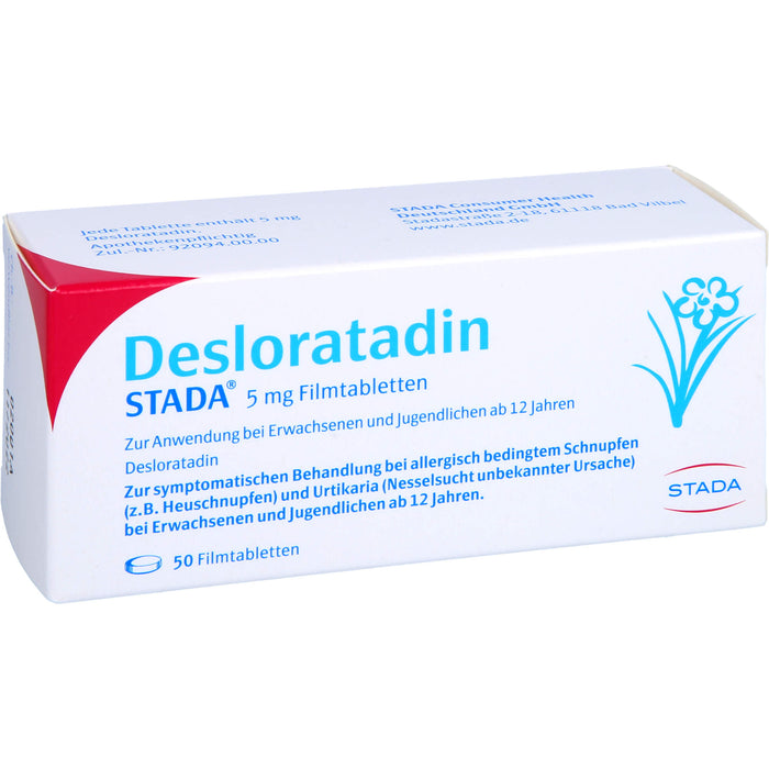 Desloratadin STADA 5 mg Filmtabletten zur symptomatischen Behandlung allergischer Erkrankungen, 50 St. Tabletten