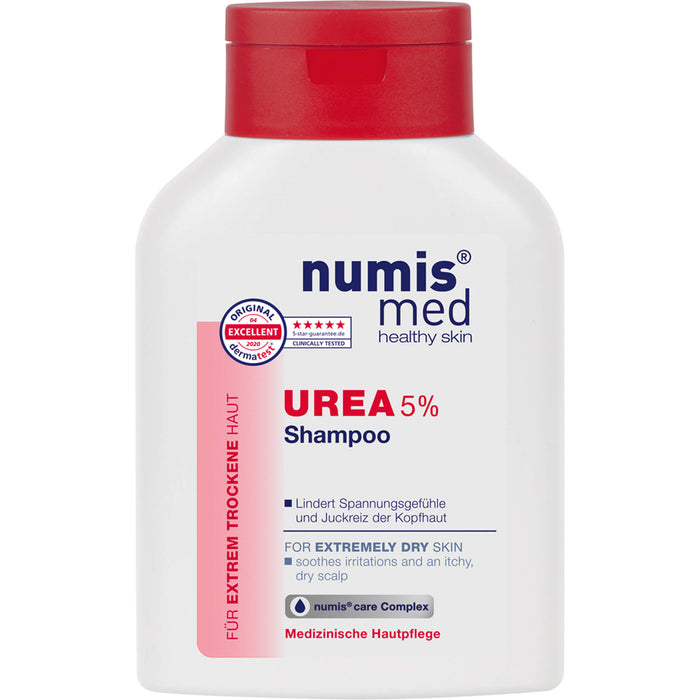 numis med Urea 5% Shampoo lindert Spannungsgefühle und Juckreiz der Kopfhaut, 200 ml Lösung