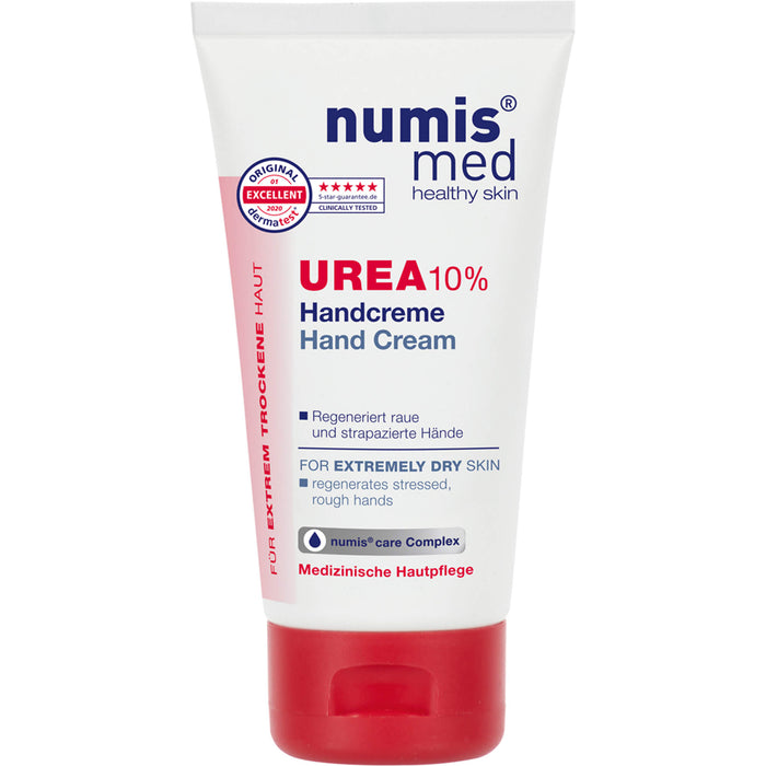 numis med Urea 10 % Handcreme regeneriert raue und strapazierte Hände, 75 ml Lösung