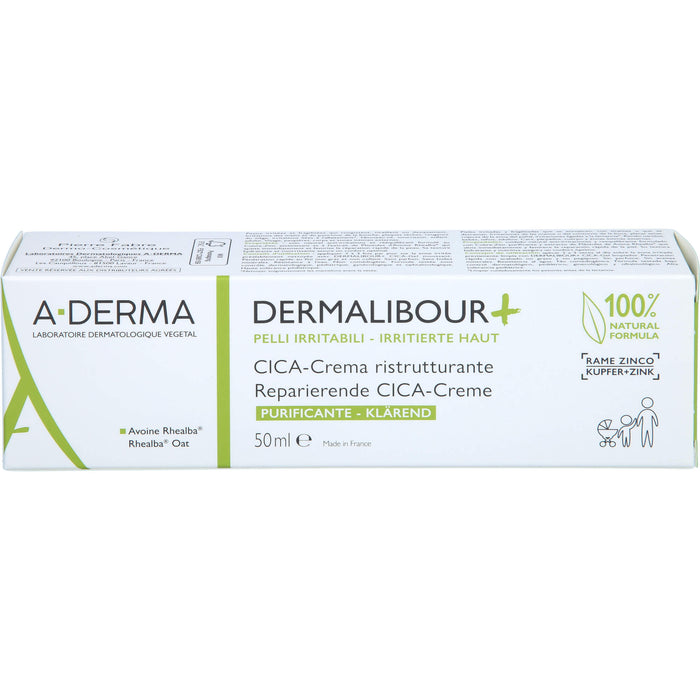 A-DERMA Dermalibour + reparierende CICA-Creme, 50 ml Creme