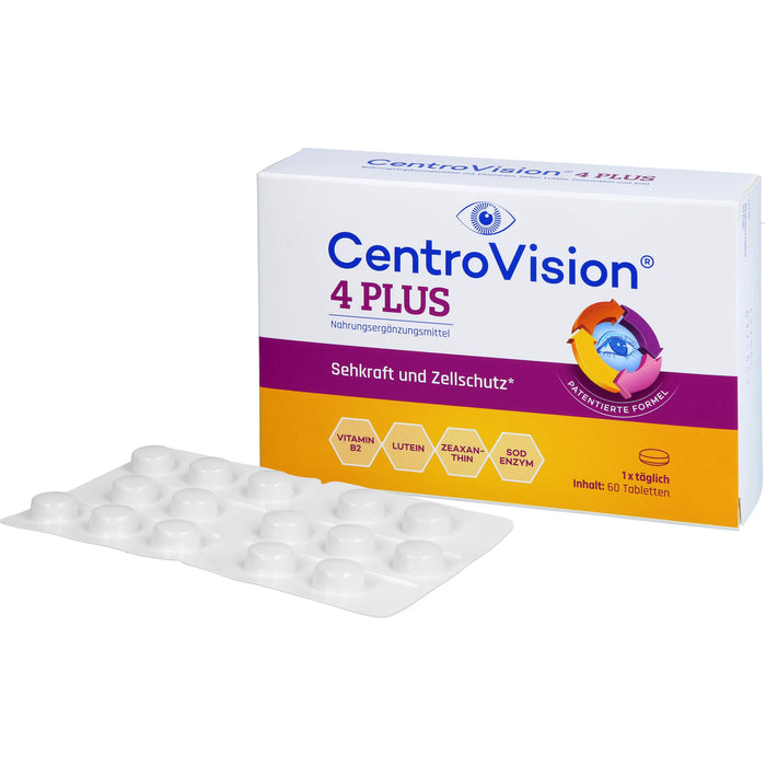 CentroVision 4 Plus Tabletten für Sehkraft und Zellschutz, 60 St. Tabletten