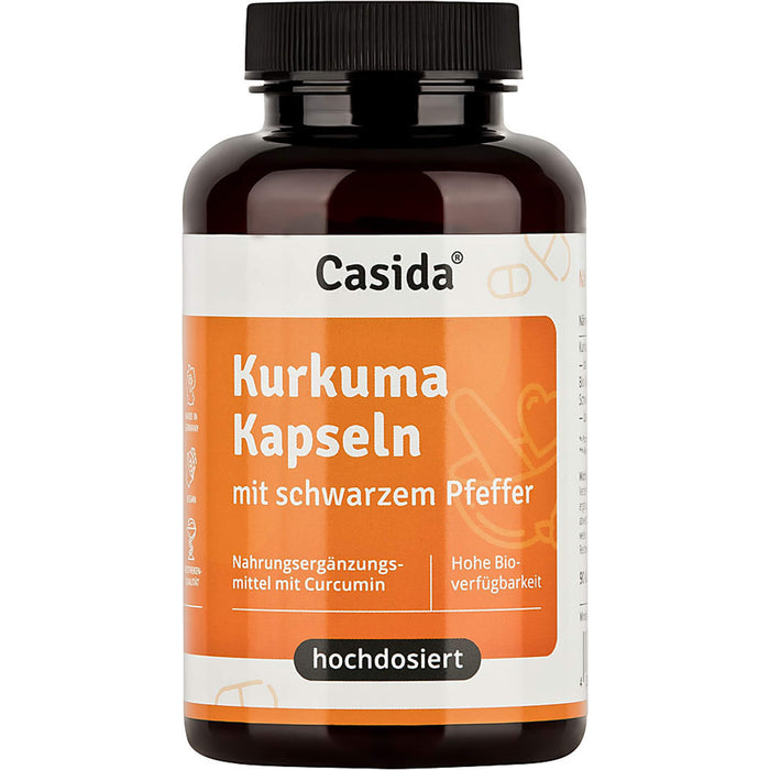 Casida Kurkuma Kapseln mit schwarzem Pfeffer, 90 St. Kapseln