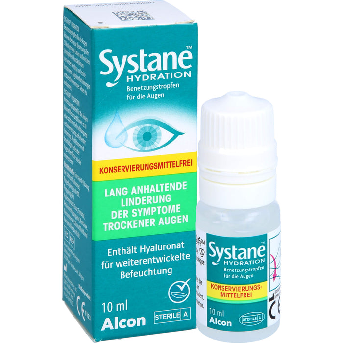 Systane Hydration Lösung ohne Konservierungsmittel bei trockenen Augen, 10 ml Lösung