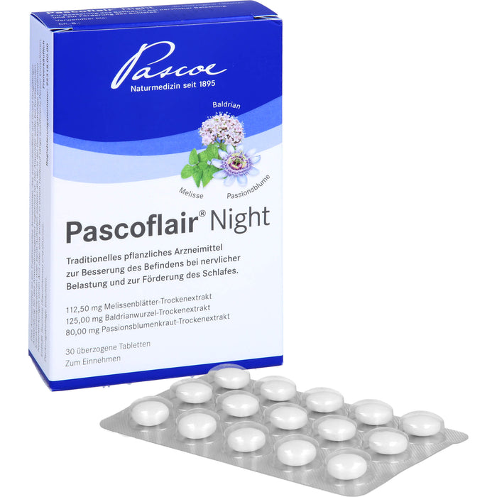 Pascoflair Night Tabletten bei nervlicher Belastung und zur Förderung des Schlafes, 30 St. Tabletten