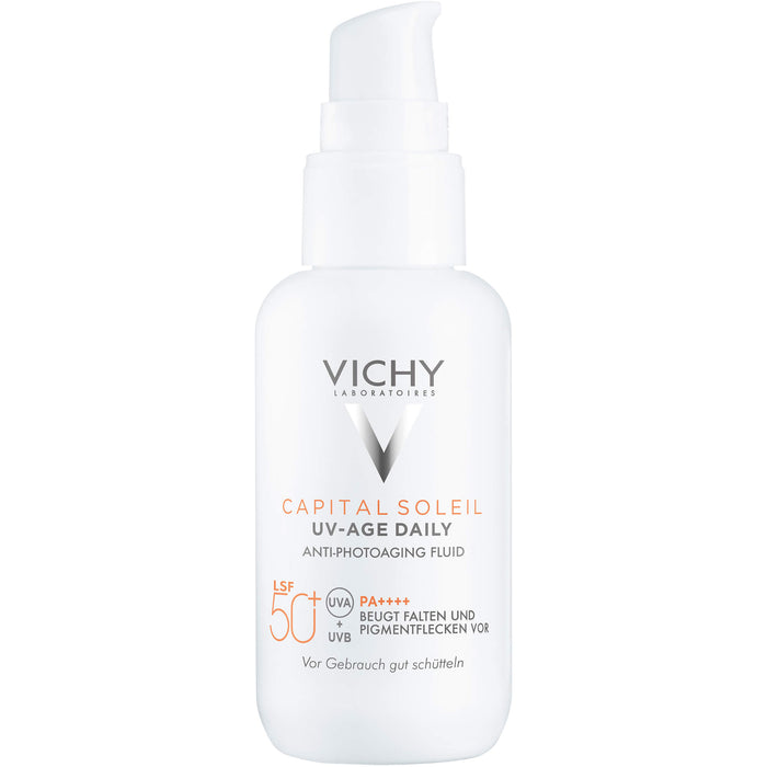 VICHY Capital Soleil UV-Age Daily LSF 50+ Fluid beugt Falten und Pigmentflecken vor, 40 ml Creme