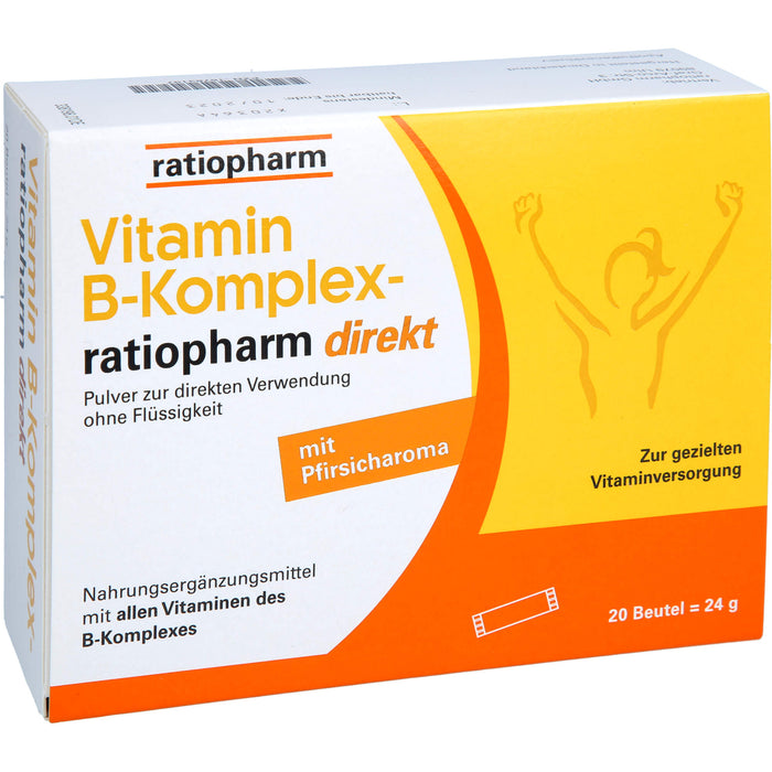 Ratiopharm Vitamin B-Komplex direkt Pulver mit Pfirsicharoma, 20 St. Beutel