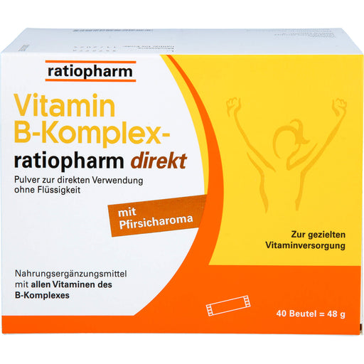 Ratiopharm Vitamin B-Komplex direkt Pulver mit Pfirsicharoma, 40 St. Beutel