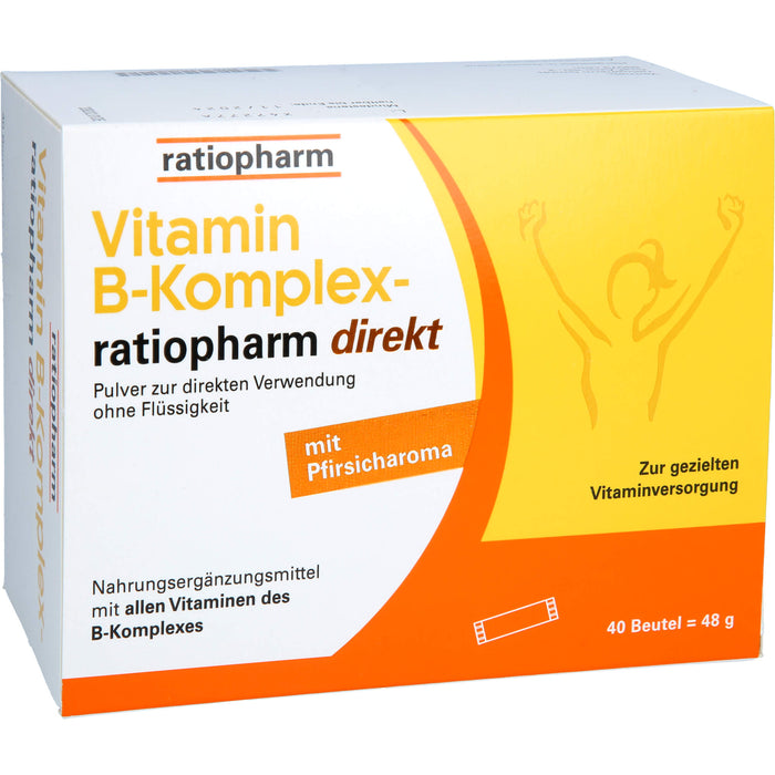 Ratiopharm Vitamin B-Komplex direkt Pulver mit Pfirsicharoma, 40 St. Beutel