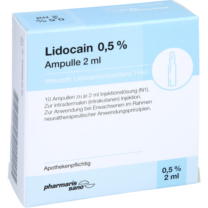 Lidocain pharmarissano 0,5 % Injektionslösung, 10 St. Ampullen