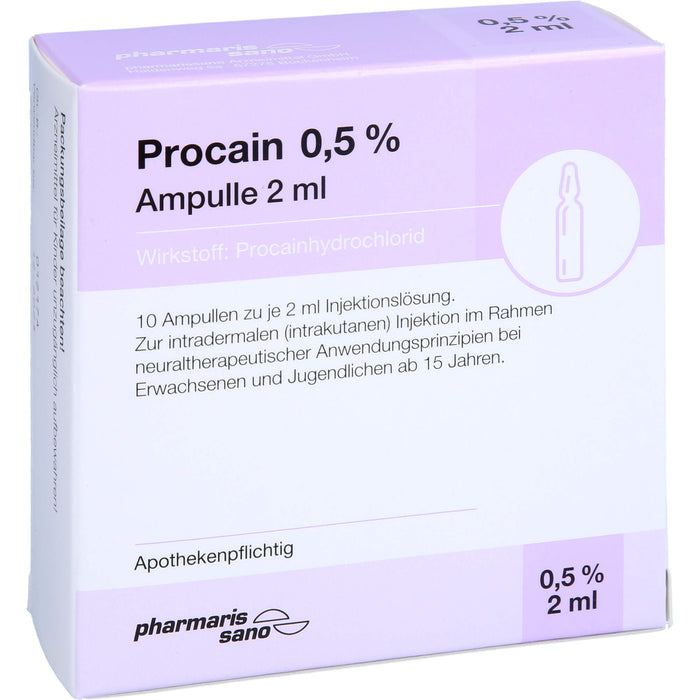 Procain pharmarissano 0,5 % Ampulle 2 ml, 20 ml Ampullen