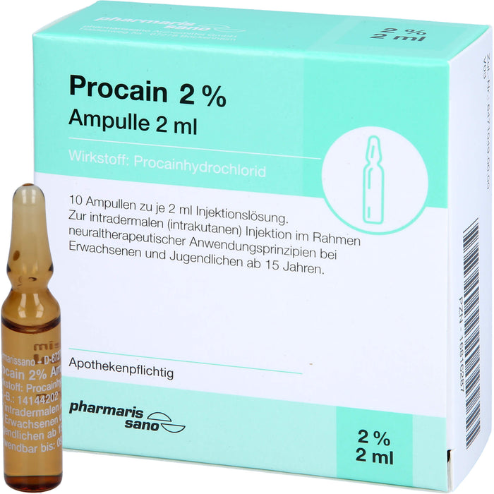 Procain pharmarissano 2 % Injektionslösung, 10 St. Ampullen