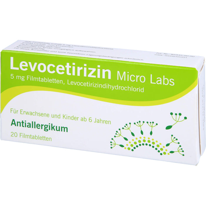 Micro Labs Levocetirizin 5 mg Filmtabletten bei Allergien, 20 St. Tabletten