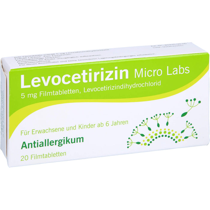 Micro Labs Levocetirizin 5 mg Filmtabletten bei Allergien, 20 St. Tabletten