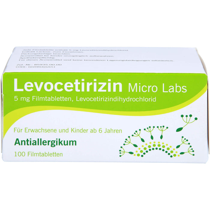 Micro Labs Levocetirizin 5 mg Filmtabletten bei Allergien, 100 St. Tabletten