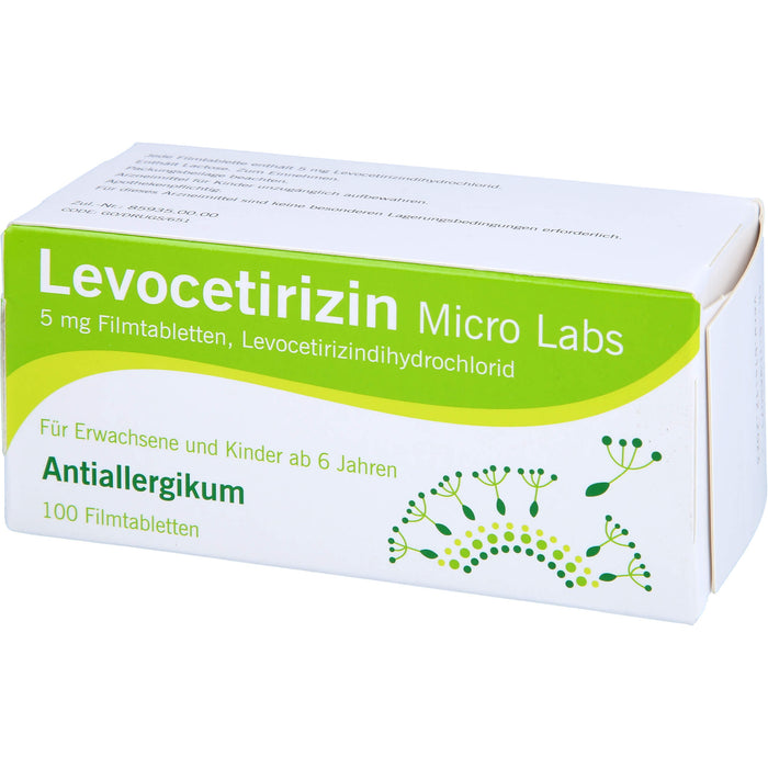 Micro Labs Levocetirizin 5 mg Filmtabletten bei Allergien, 100 St. Tabletten