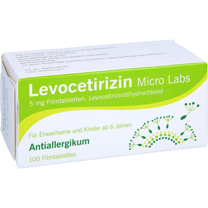 Micro Labs Levocetirizin 5 mg Filmtabletten bei Allergien, 100 St. Tabletten