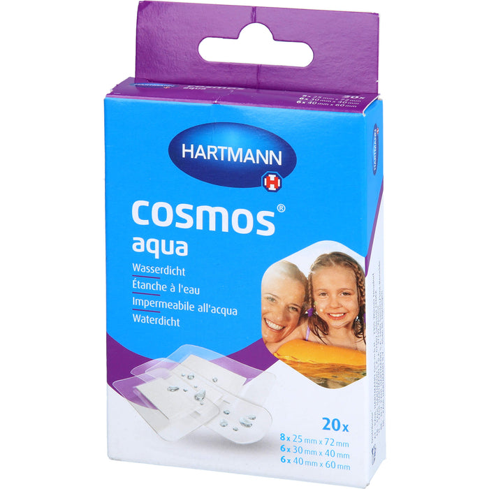 HARTMANN cosmos aqua wasserdichte Pflasterstrips in 3 Größen, 20 St. Pflaster