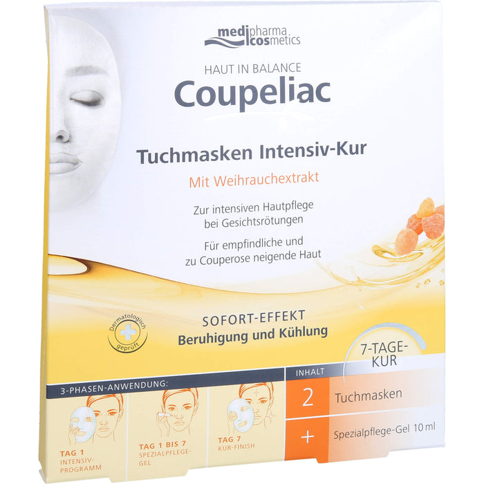 Medipharma Cosmetics Coupeliac Tuchmasken Intensiv-Kur, 1 St. Gesichtsmaske