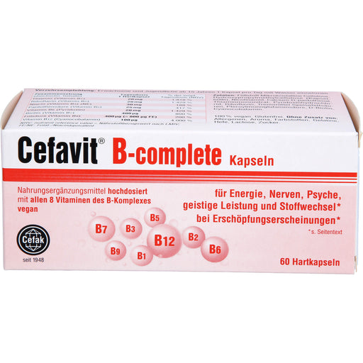 Cefavit B-complete Kapseln für Energie, Nerven und Psyche bei Erschöpfungserscheinungen, 60 St. Kapseln