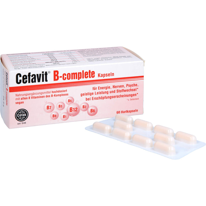 Cefavit B-complete Kapseln für Energie, Nerven und Psyche bei Erschöpfungserscheinungen, 60 St. Kapseln