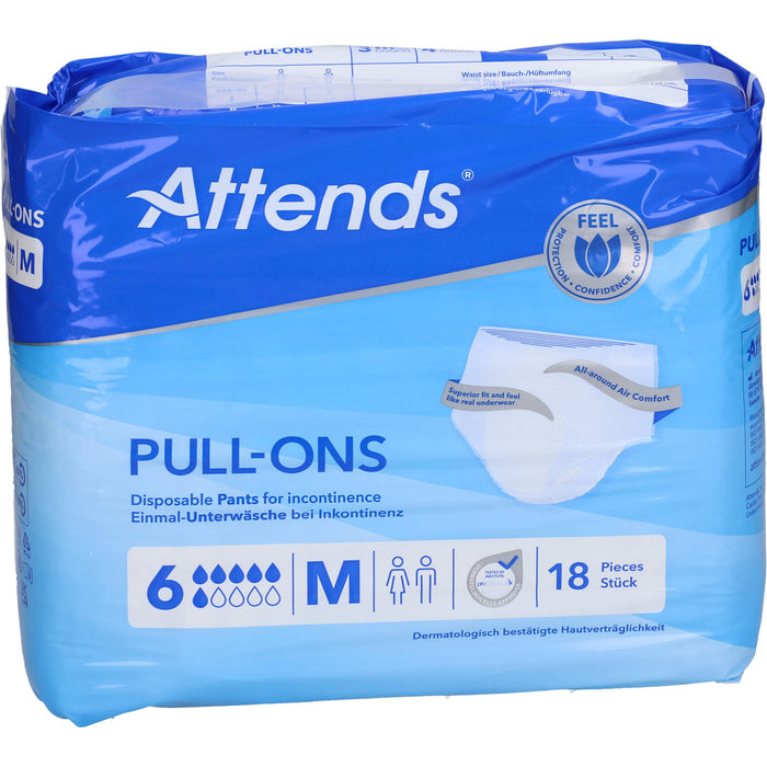Attends Pull-Ons 6 Einmalunterwäsche bei Inkontinenz Gr.M, 18 St. Slips