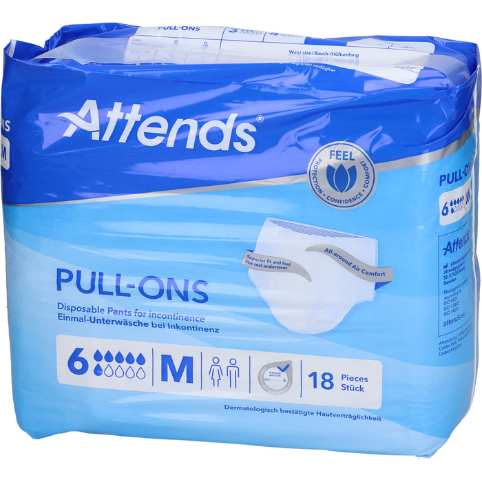Attends Pull-Ons 6 Einmalunterwäsche bei Inkontinenz Gr.M, 18 St. Slips