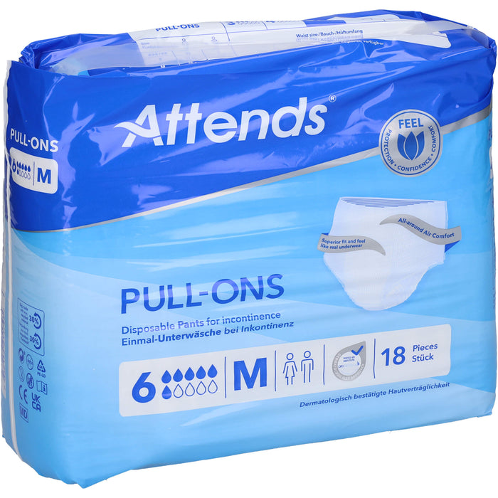 Attends Pull-Ons 6 Einmalunterwäsche bei Inkontinenz Gr.M, 18 St. Slips