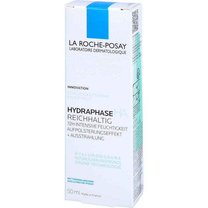 La Roche-Posay Hydraphase HA Reichhaltig 72h intensive Feuchtigkeitspflege mit Aufpolsterungseffekt, 50 ml Creme