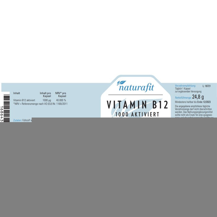 naturafit Vitamin B 12 Kapseln, 90 St. Kapseln