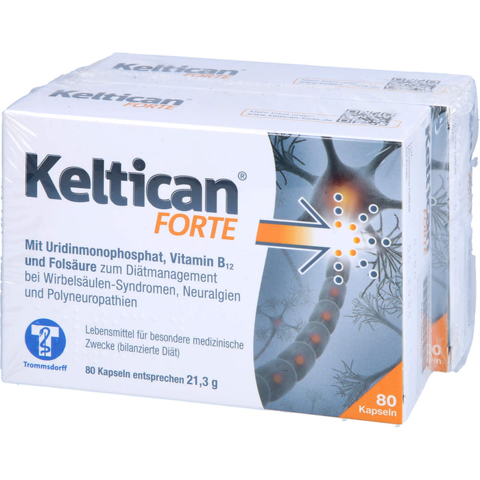 Keltican forte Kapseln mit Uridinmonophosphat (UMP), Vitamin B12 und Folsäure zur Unterstützung der Nervenregeneration, 80 St. Kapseln