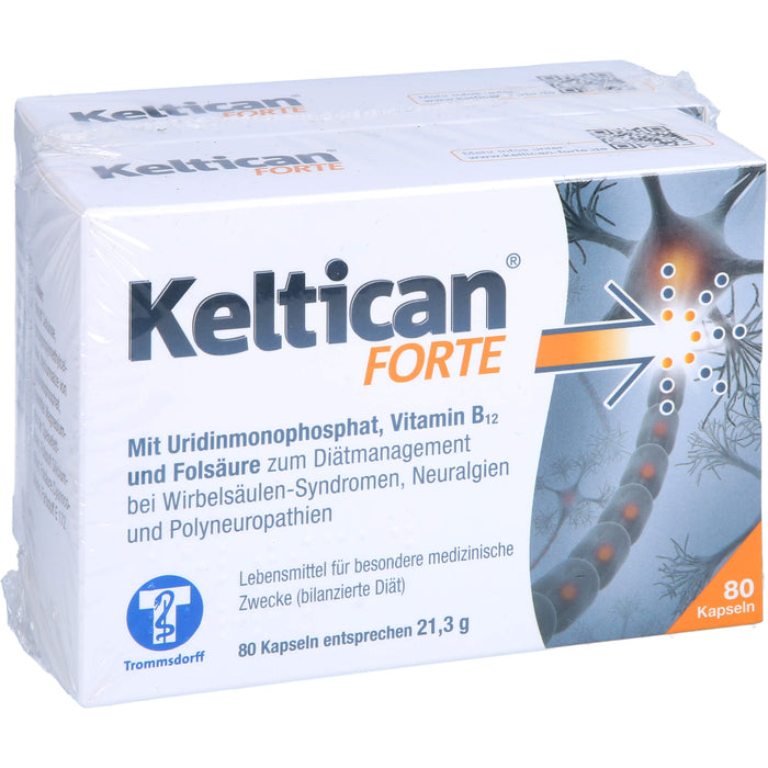 Keltican forte Kapseln mit Uridinmonophosphat (UMP), Vitamin B12 und Folsäure zur Unterstützung der Nervenregeneration, 80 St. Kapseln