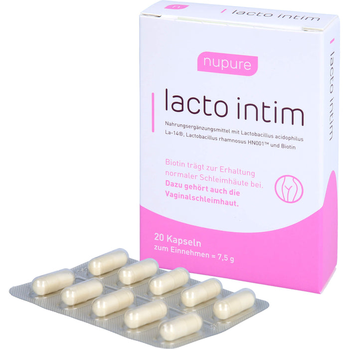 Nupure lacto intim Kapseln oral Probiotikum bei bakterieller Vaginose, 20 St. Kapseln